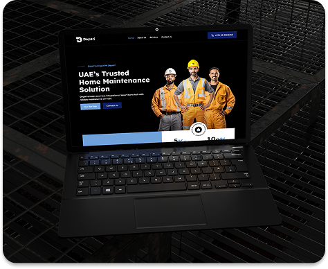 Deyari brand work on a laptop